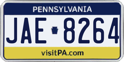 PA license plate JAE8264