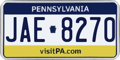 PA license plate JAE8270