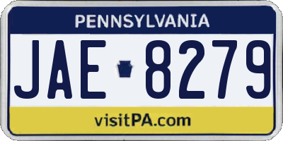PA license plate JAE8279