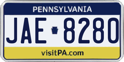 PA license plate JAE8280
