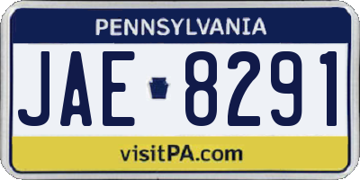 PA license plate JAE8291