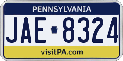 PA license plate JAE8324