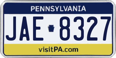 PA license plate JAE8327