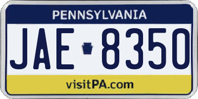 PA license plate JAE8350