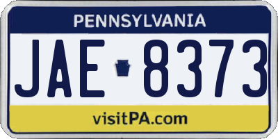 PA license plate JAE8373
