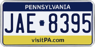 PA license plate JAE8395