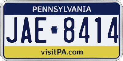 PA license plate JAE8414