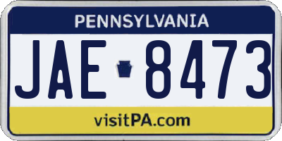 PA license plate JAE8473