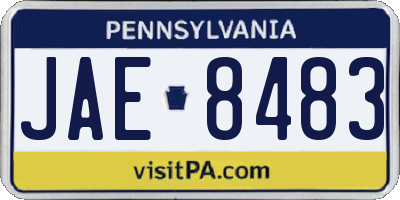 PA license plate JAE8483