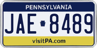 PA license plate JAE8489