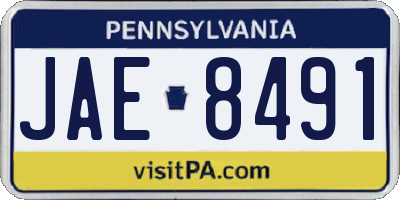 PA license plate JAE8491