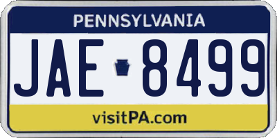 PA license plate JAE8499
