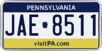 PA license plate JAE8511