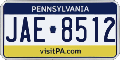 PA license plate JAE8512