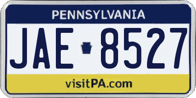 PA license plate JAE8527
