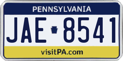 PA license plate JAE8541