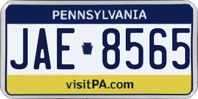 PA license plate JAE8565