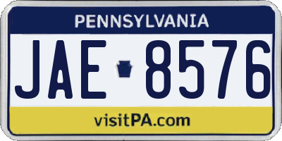 PA license plate JAE8576