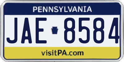 PA license plate JAE8584