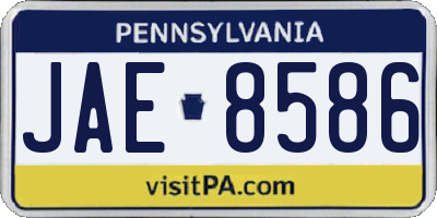 PA license plate JAE8586