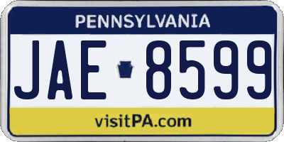 PA license plate JAE8599