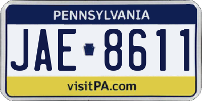 PA license plate JAE8611
