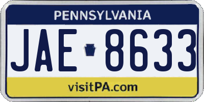 PA license plate JAE8633