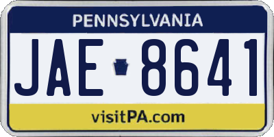 PA license plate JAE8641