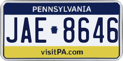 PA license plate JAE8646