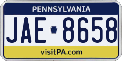 PA license plate JAE8658