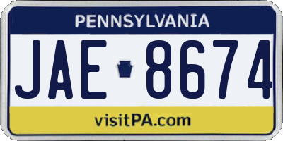 PA license plate JAE8674