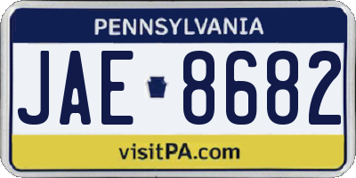 PA license plate JAE8682