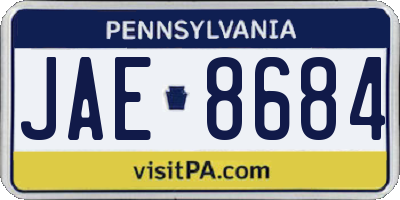 PA license plate JAE8684