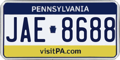 PA license plate JAE8688