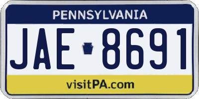 PA license plate JAE8691