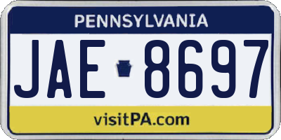 PA license plate JAE8697