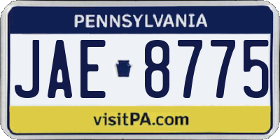 PA license plate JAE8775