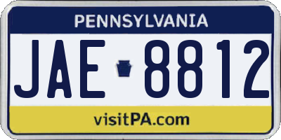PA license plate JAE8812