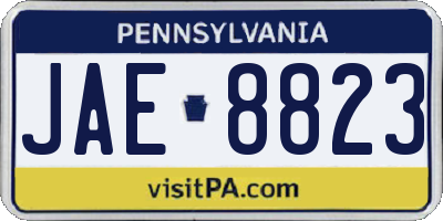 PA license plate JAE8823