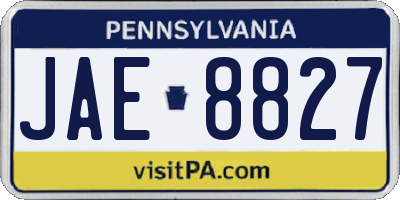 PA license plate JAE8827