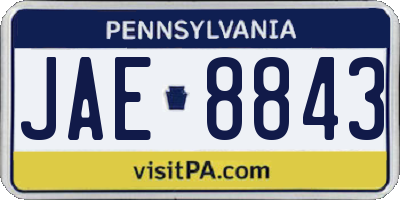 PA license plate JAE8843