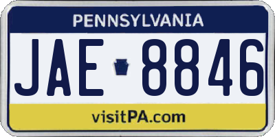 PA license plate JAE8846