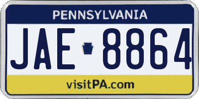 PA license plate JAE8864