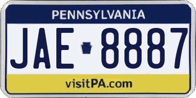PA license plate JAE8887