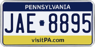 PA license plate JAE8895