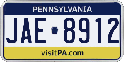 PA license plate JAE8912