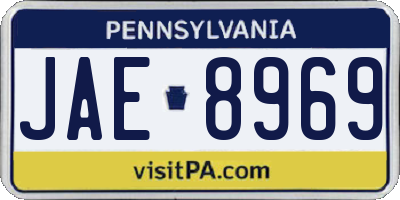 PA license plate JAE8969