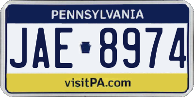 PA license plate JAE8974