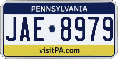 PA license plate JAE8979