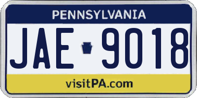 PA license plate JAE9018